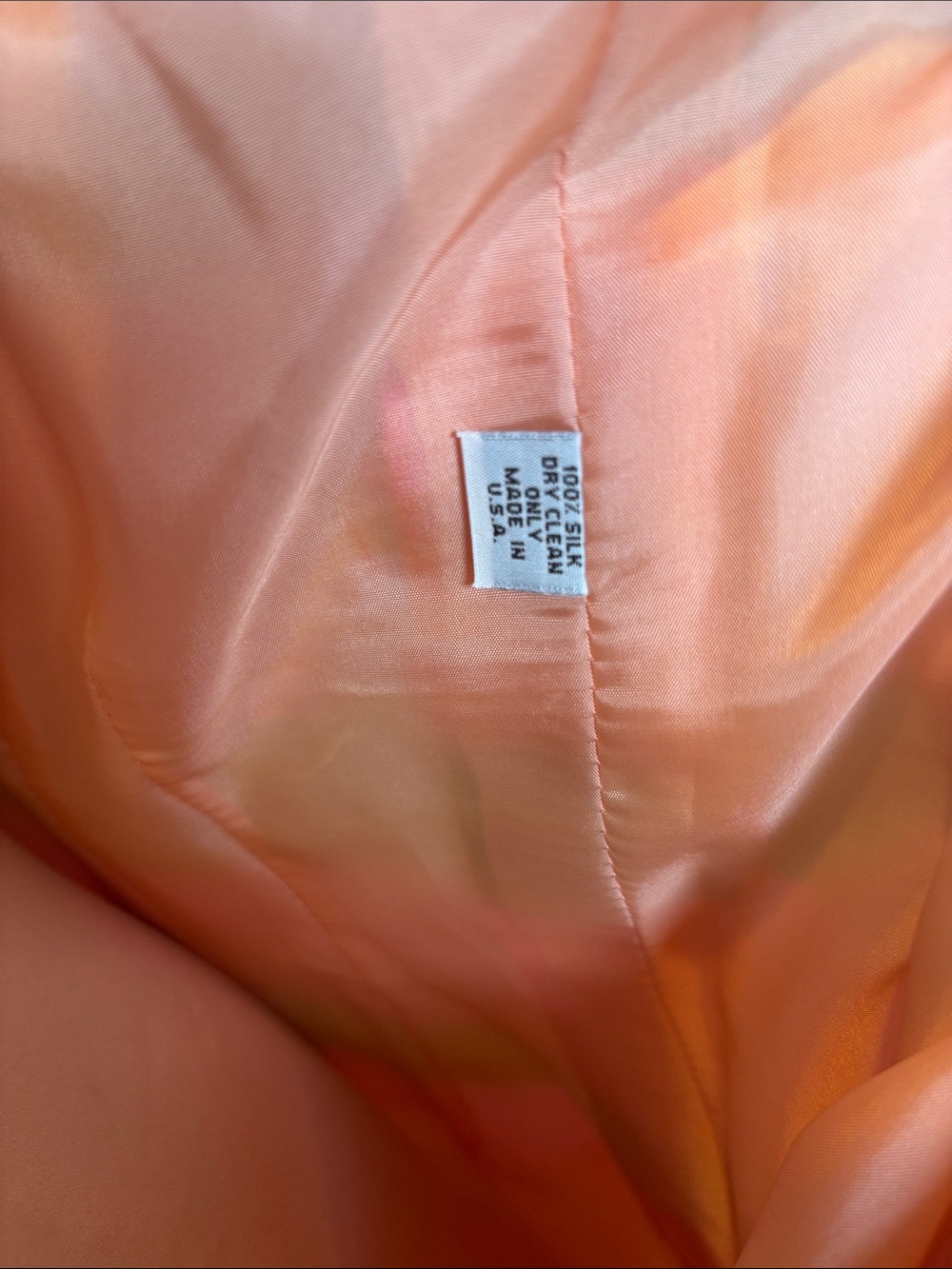 Vintage Silk Shantung Two Piece Suit Peach Pink Green Size Med Read Description - Picture 8 of 16